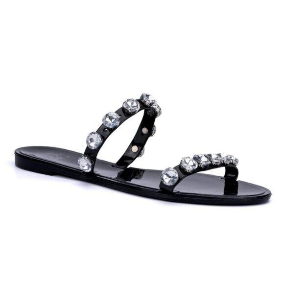 New York & Company Chava Womens Gem Jelly Sandals - Vibrant Glamour Effortless C - Picture 1 of 9